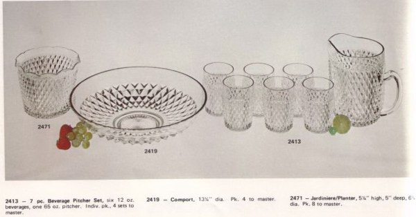 Diamond Point in Crystal - 1978 Indiana Glass Catalog