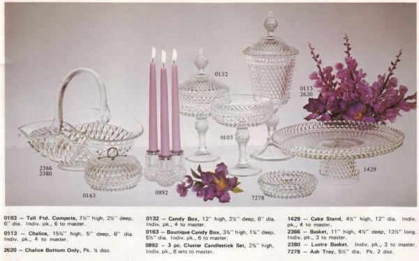 Diamond Point in Crystal - 1978 Indiana Glass Catalog