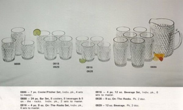 Diamond Point in Crystal - 1978 Indiana Glass Catalog