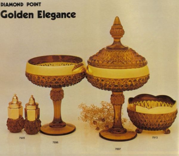 Diamond Point Golden Elegance - 1980 Indiana Glass Catalog