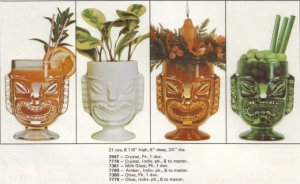 Tiki Decorator Bowls - 1978 Indiana Glass Catalog