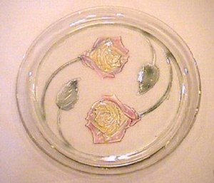 13 inch Rose Platter in Rainbow Mist
