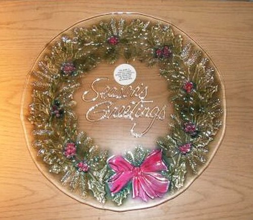 Season's Greetings Platter, part of the Rainbow Mist series.