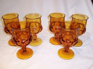 Crown Goblets in Amber or Gold