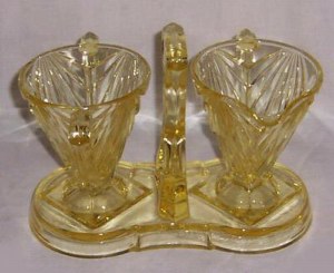 Sugar - Creamer - Tray in Yelllow