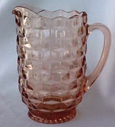 American Whitehall Pitcher with label - Peach